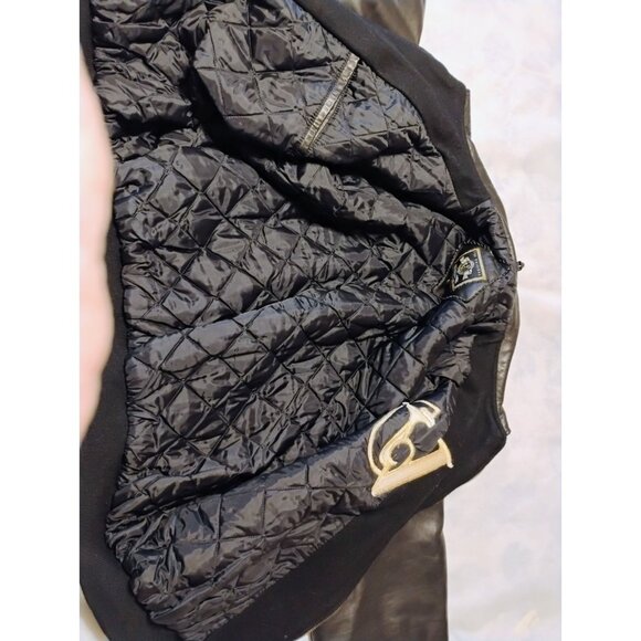 The Original HOLLOWAY Varsity Jacket Size XL Letterman Leather Wool Quilted - Picture 7 of 9